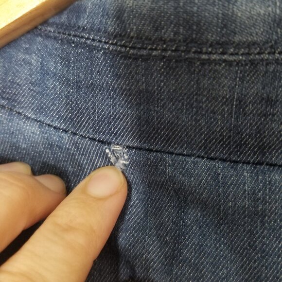 Proportion Petite Denim Jacket Jean Classic Blazer Blue Business Casual Sz 10P - Picture 9 of 11